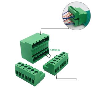 5.08mm Pitch Dual Row PCB Pluggable Screw Terminal Blocks Plug + Angle Pin