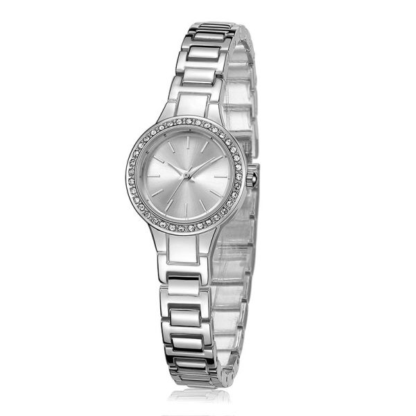 Quality CZ Stone Alloy Quartz Watch Waterproof 3ATM Simple Strap 230mm wholesale