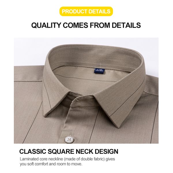 Comfortable Non-Iron Shirts LCBZ Men's Bamboo Fiber Printed Long Sleeve Casual Shirt