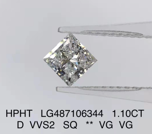 1.1 Ct Princess Cut Lab Grown Diamond Jewelry D VVS2 HPHT Lab Grown Diamond