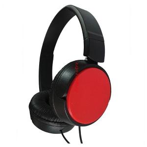 very cool design custom music headphone with red ear cover with line control box