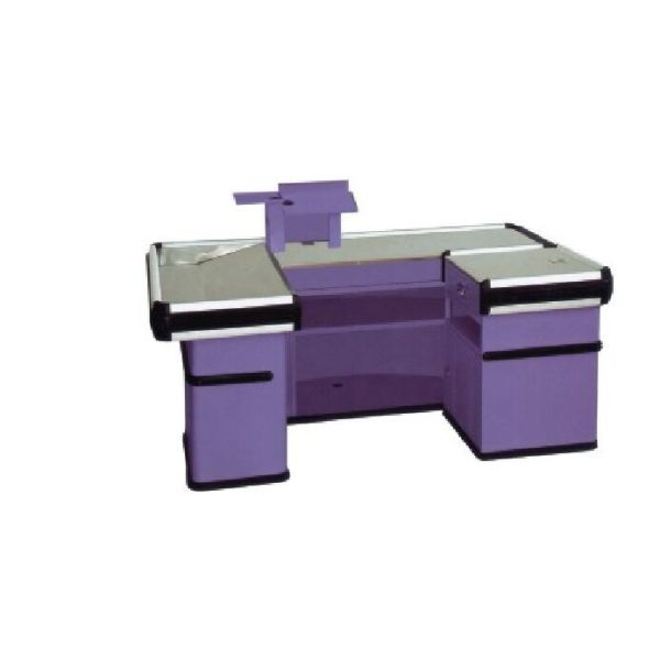 Quality Grocery Store Checkout Counter Stainless Electrastatic Spray Cashier Desk wholesale
