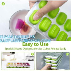 Silicone Ice Cube Molds With Removable Lids Reusable And BPA Free For Whiskey,