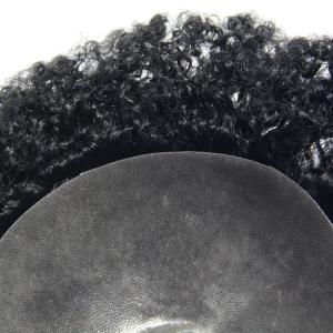 Poly skin man toupee afro wave men replacement Medium Density Hair Prosthesis