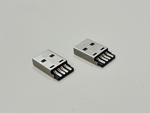 USB 2.0 AM Male Connector Integrated Solder-Type Housing Black Gold-Plated G/F | Electrical Wire Cable Signal Terminal Connector for Customization