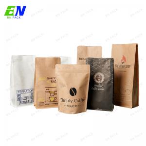 China Kraft Paper Food Packaging Pouch Coffee Bag Stand Up Packing Zipper Pouch Bags For Food on sale