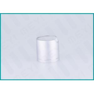China Frosted Silver Aluminum Disc Top Cap 24/410 With Silver Line And White Top Cap on sale