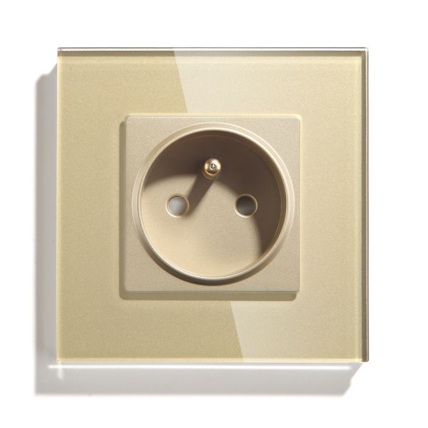 250V 13A Wall Smart Wifi Socket Plug With Single Crystal Glass Frame French