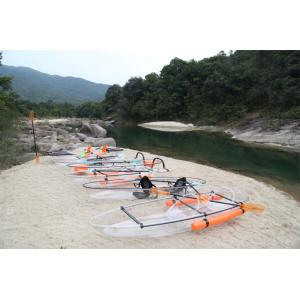 Clear Ocean Double Fishing Kayak , Plastic Flat Bottom Canoe 450 Pounds Capacity