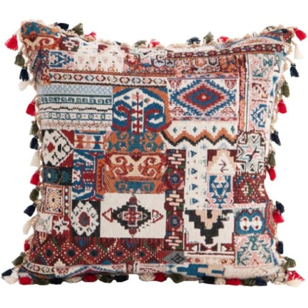 Moroccan Pillowcase Hair Ball Side Pillow Ethnic American Tassel Side Pillowcase