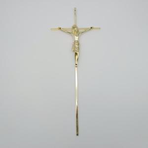 Gold Plating ZD012 Casket Crucifix , Coffin Cross With Christian Pattern