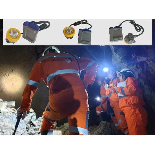 Coal Rechargeable Led Headlight 15000lux High Beam Corded Cap Lamp 6.6Ah Battery