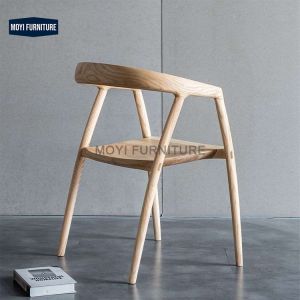 China Wabi Sabi Custom Wooden Dining Chair Nordic Walnut Color Chair Solid Wood Chair Design Style on sale