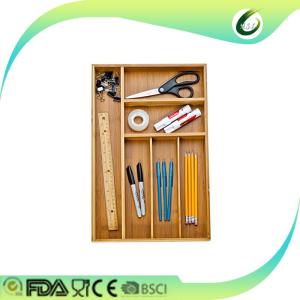 Large bamboo utensil drawer organizer tray
