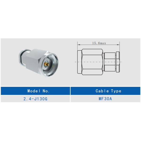 2.4mm Male Stainless Steel RF Connector For CXN3657 / MF151A Cable