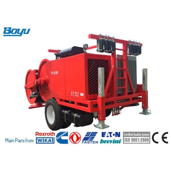 Tension Stringing Equipment Hydraulic Tension For Overhead Line With Cummins
