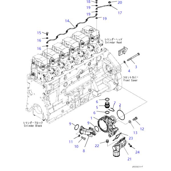 6252-61-1100 6252611100 Pump Excavator Engine Parts For KOMATSU SAA6D125E