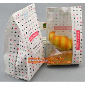 Bakery bread sandwich donut packaging food grade kraft paper bag with clear
