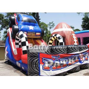 Giant Colorful Children 18ft Patriot Monster Truck Inflatable Slide With CE