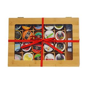 Recycled Durable Bamboo Wooden Tea Chest Boxes With Lid / Varnished Surface