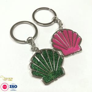 Enamel Personalized Metal Keychain Round Double Sided Chrome Plated Circle