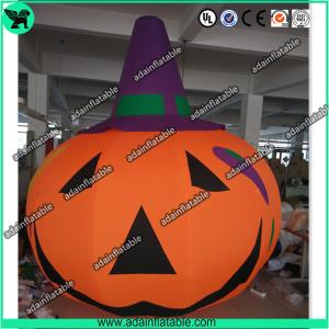 3m Customized Oxford Inflatable Pumpkin With Witch Hat For Halloween Decoration