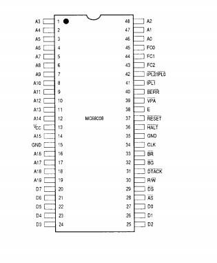Integrated Circuit Chip 16-Bit Microprocessor With 8-Bit Data Bus MC68008