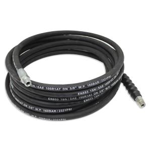 3/8 X 50' 4000 Psi Pressure Washer Hose With Quick Connects In Grey And Black