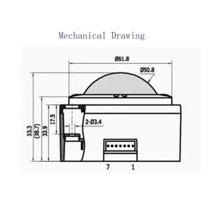 robust Trackball Module Industrial Graded Polycarbonate Casing With 50mm Plastic