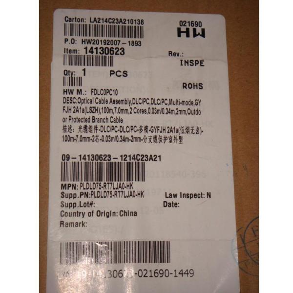 Quality Orinianl Huawei Optical Cable Parts,14130623 DLC/UPC,2FC/UPC,single mode,100M wholesale