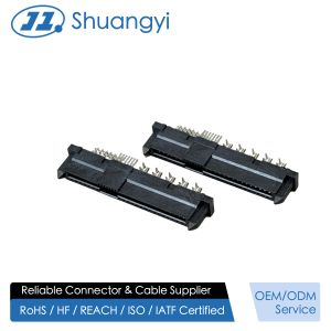 Cheap High-Speed SAS 29P IDC Female Cable Connector 180° with Peg, Phosphor Bronze Terminals &amp; Gold G/F Contact | Electrical Signal Connector for PCB &amp; for sale