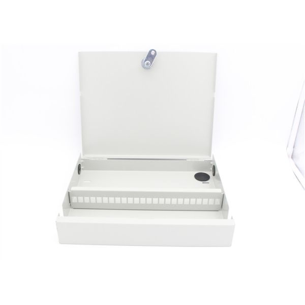 Grey SC 24F Fiber Terminal Box Metal Shell Wall Mount Fiber Enclosure