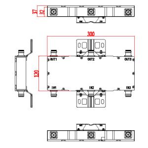 698 - 2700 MHZ RF Switch Matrix IP65 Water Protection isolation 30