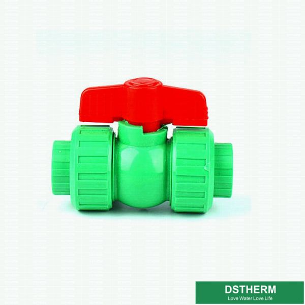 Quality Red Handle Plastic Union Ball Valve With Brass Ball Normal Pressure wholesale