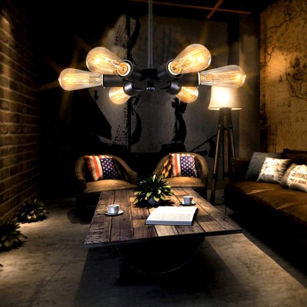Ferris wheel chandelier Vintage Metal Edison lighting American 6 lights sputnik chandelier(WH-VP-110)