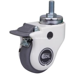 Maximum Load of 60kg TPE Medical Caster E3743-57 with 3 Threaded Brake and TPE Wheel