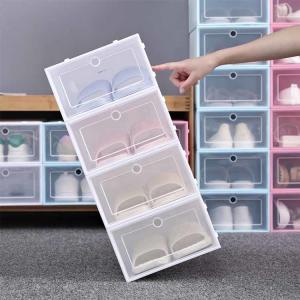 Folding PP Plastic Collapsible Shoe Box Durable Transparent Thickened Eco