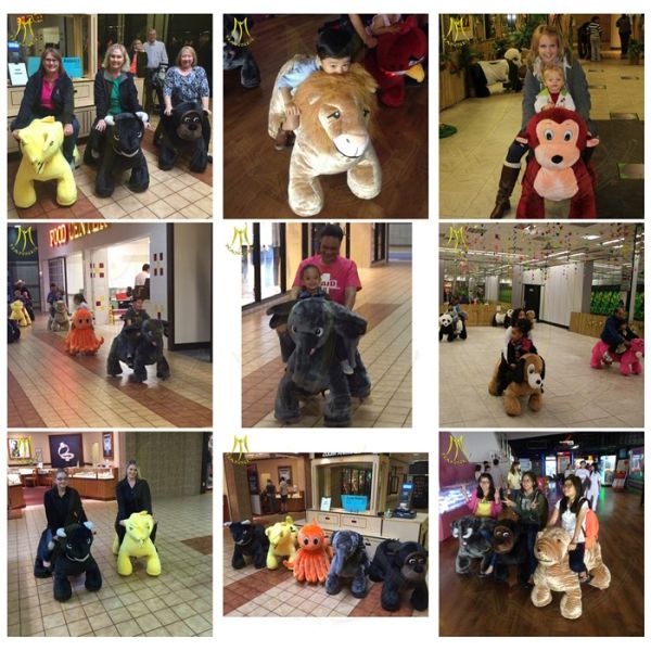 Hansel plush animal kids rides and rides on unicorn motorized plush with ridable plush animal for mall