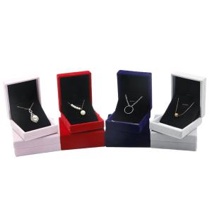 Velvet Material Hanhong Custom Embossed Red Jewelry Box for Necklace and Ring 6