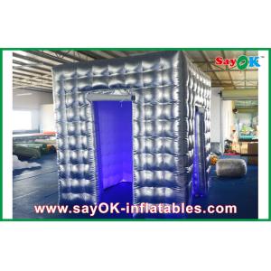 China Inflatable Photo Studio Silver 2 Doors Inflatable Photo Booth , 210D Oxford Cloth UL Blower Cube Photo Booth on sale