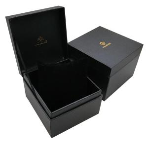 Custom Logo Luxury Paper Gift Box Packaging Black Watch Boxes Cases With Gold