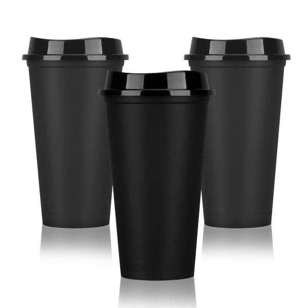Quality 16oz BPA Free Personalized Reusable Plastic Coffee Cups With Lids wholesale