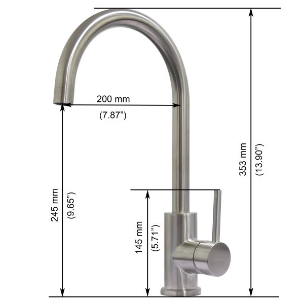 Ss304 Grey Color Single Hole Goose Neck us cupc Faucet 316 Gunmetal Tap Australia Watermark Cetificate Mixer