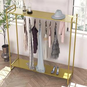 Factory Custom Color Size Gold Clothing Rack Modern Boutique Display Rack Gold