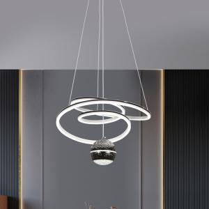 Factory Luxury Lustre Tri-Color Dimmable Remote Chandelier Pendant Lighting