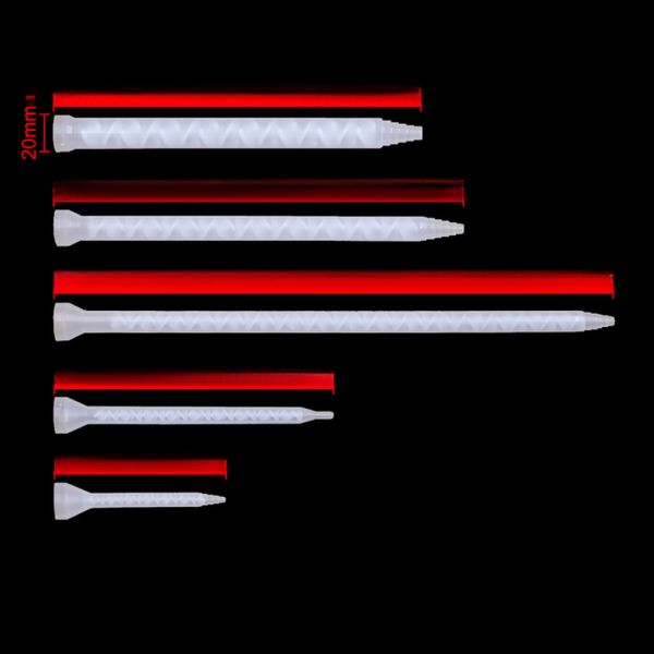 3/8" Inside Diameter with a 18 Section Element Disposable Static Mixing Nozzle for 600ml 1:1 Two Component Dispenser Tube