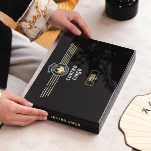 Personalized Black Luxury Handmade Cigar Box Eco Friendly With 20 CT Capacity