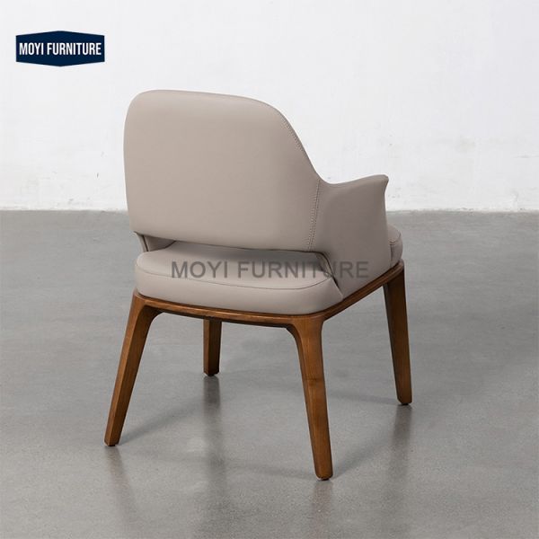 Standard Size Designer Modern Luxury Upholstered Coffee Chairs Pu Leather Wooden Armchairs Dinning Room Set Tables Chairs