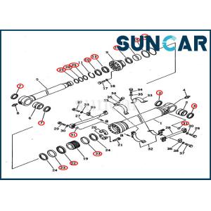 China 707-99-67015 Excavator Service Kit Bucket Cylinder For Backhoe Komatsu PC400-5D PC400-6C on sale