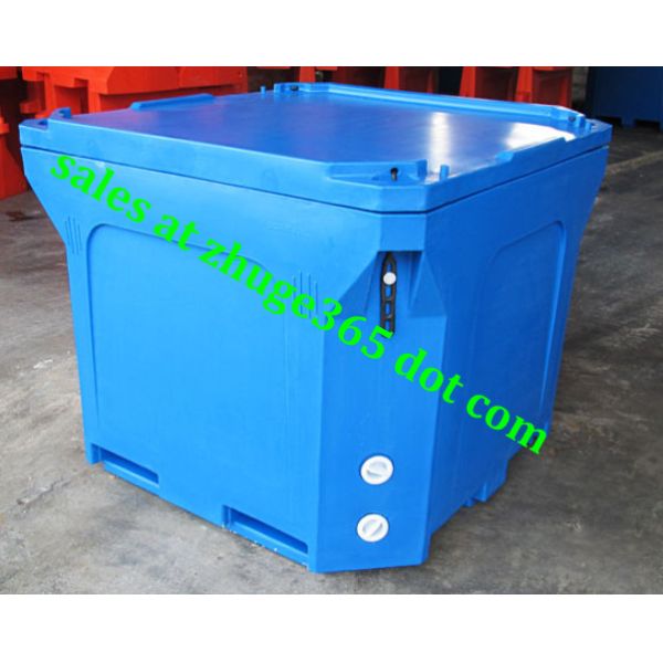 Quality Rotomolded 800Liter Blue Insulated Fish Container Seafood Processing Insulated Container wholesale